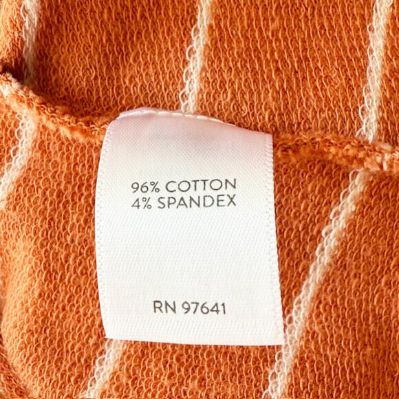 J.Jill Striped French Terry Dress, Orange and White, V-neck, Size M - Picture 4 of 5